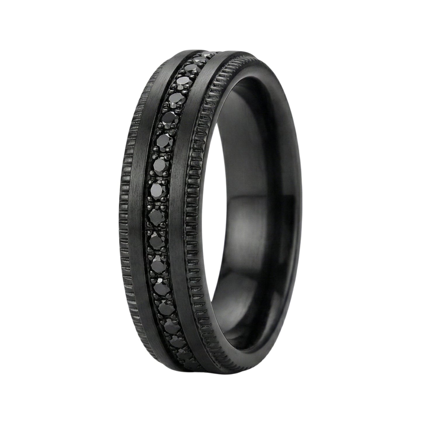 DARK CREST - Pure Stainless Steel Men’s Black-Plated Ring (Size : 17-22-27) - THE MEN THING