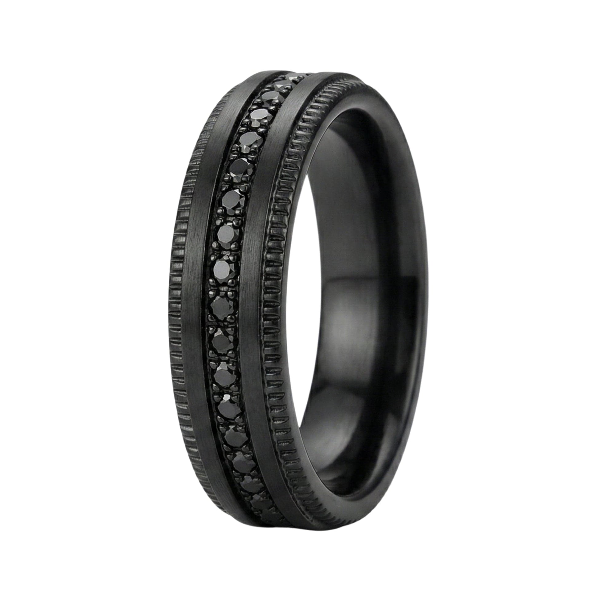 DARK CREST - Pure Stainless Steel Men’s Black-Plated Ring (Size : 17-22-27) - THE MEN THING