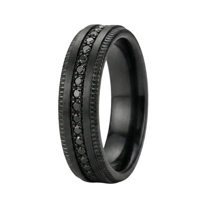 DARK CREST - Pure Stainless Steel Men’s Black-Plated Ring (Size : 17-22-27) - THE MEN THING