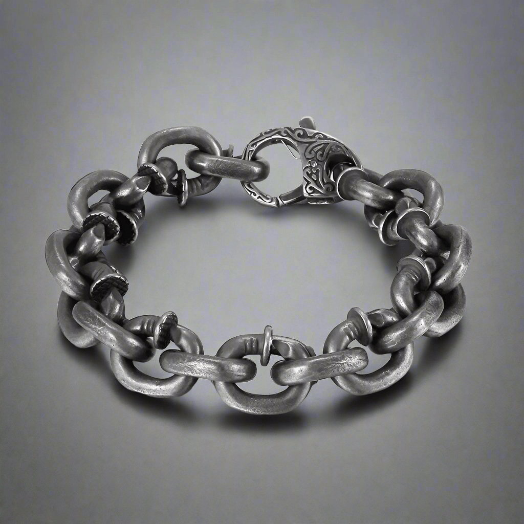 DARKCHAIN - 15mm Pure Titanium Steel Bracelet,  Bracelet with hook buckle for Men & Boy (8inch) - THE MEN THING