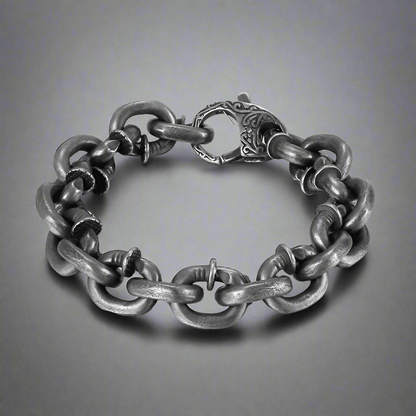 DARKCHAIN - 15mm Pure Titanium Steel Bracelet,  Bracelet with hook buckle for Men & Boy (8inch) - THE MEN THING