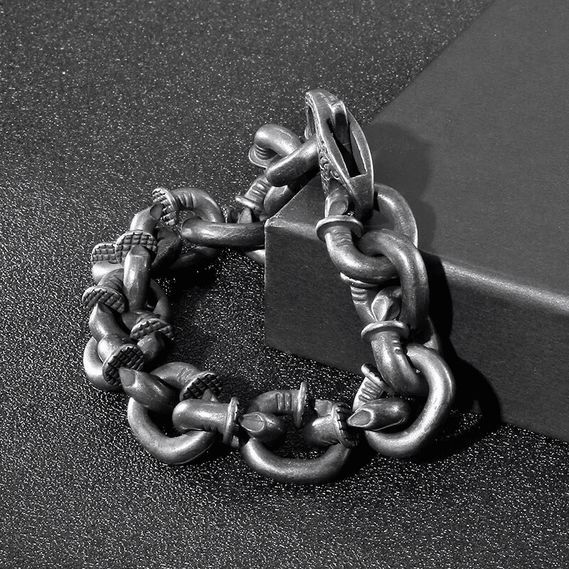 DARKCHAIN - 15mm Pure Titanium Steel Bracelet,  Bracelet with hook buckle for Men & Boy (8inch) - THE MEN THING