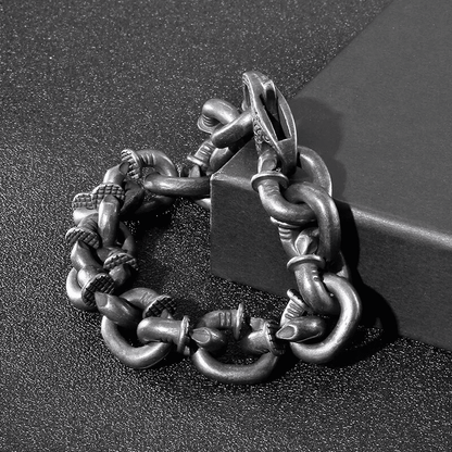 DARKCHAIN - 15mm Pure Titanium Steel Bracelet,  Bracelet with hook buckle for Men & Boy (8inch) - THE MEN THING