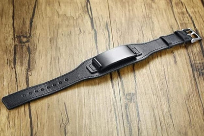 DARKMATTER STRAP BLACK - Genuine Braided Leather Bracelet Set for Men & Boys (8 inch) - THE MEN THING