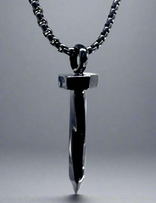 DARKNAIL -  Alloy Pendant with  Pure Stainless Steel 24inch Chain for Men, European trending Style - Round Box Silver Chain for Men & Boy