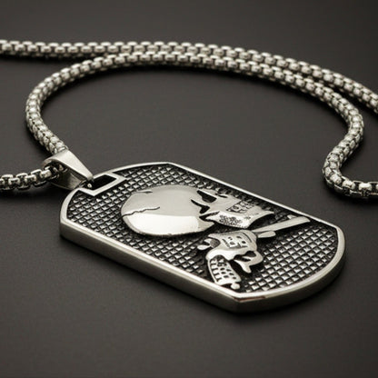 DEADSHOT TAG - 31mm Titanium Steel Pendant with 24inch Round Box 5mm Chain for Men & Boys - THE MEN THING