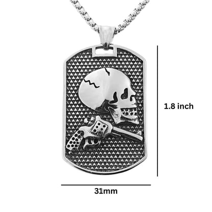 DEADSHOT TAG - 31mm Titanium Steel Pendant with 24inch Round Box 5mm Chain for Men & Boys - THE MEN THING
