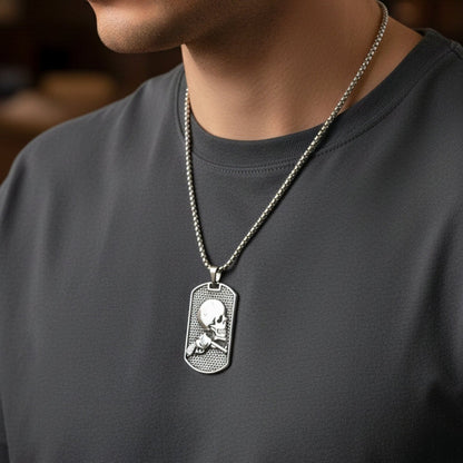 DEADSHOT TAG - 31mm Titanium Steel Pendant with 24inch Round Box 5mm Chain for Men & Boys - THE MEN THING