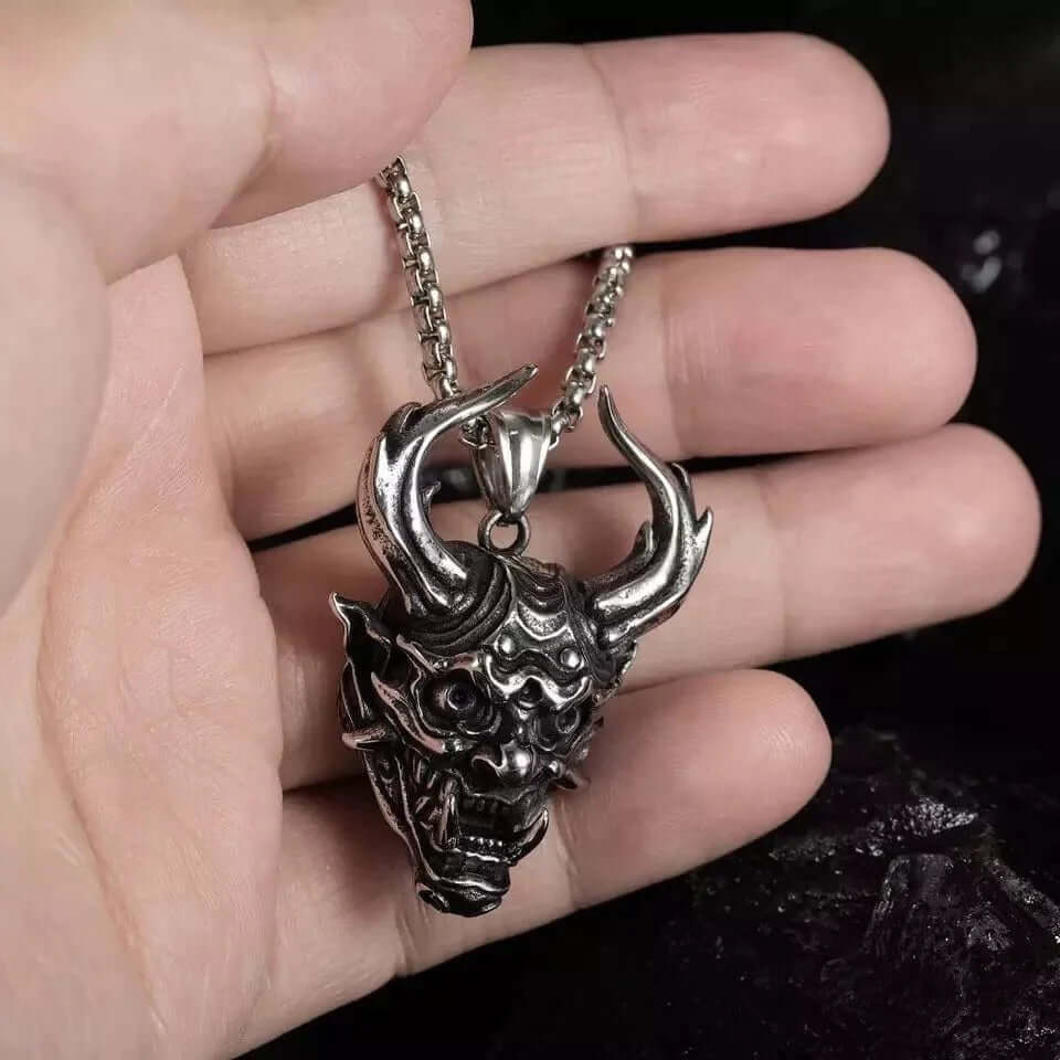 DEMON TALISMAN - Alloy Pendant with Stainless Steel 24inch Round Box Chain, European trending Style for Men & Boy - THE MEN THING