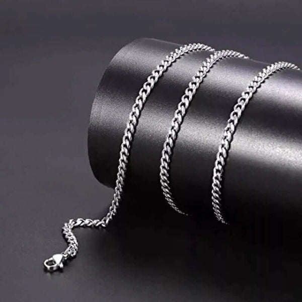 DIAMOND-CUT CUBAN CHAIN - 6mm Pure  Stainless Steel Chain - 21.5inch for Men & Boys