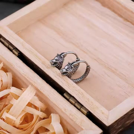 DIREWOLF - 5mm Titanium Steel Hoop Earrings for Men & Boys (2pcs) - THE MEN THING