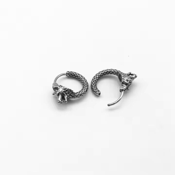 DIREWOLF - 5mm Titanium Steel Hoop Earrings for Men & Boys (2pcs) - THE MEN THING