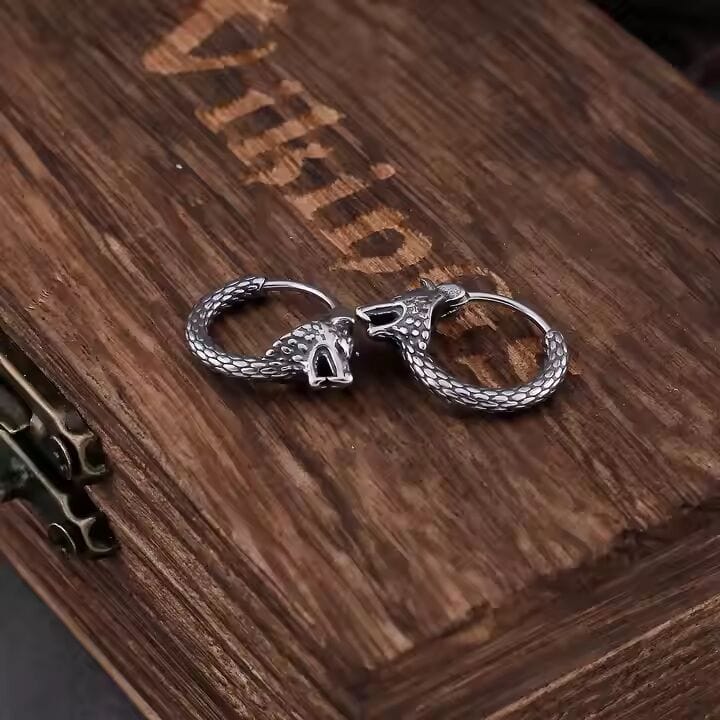 DIREWOLF - 5mm Titanium Steel Hoop Earrings for Men & Boys (2pcs) - THE MEN THING