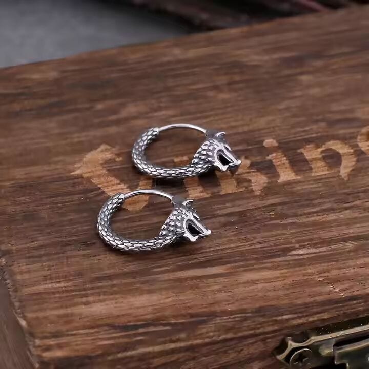 DIREWOLF - 5mm Titanium Steel Hoop Earrings for Men & Boys (2pcs) - THE MEN THING