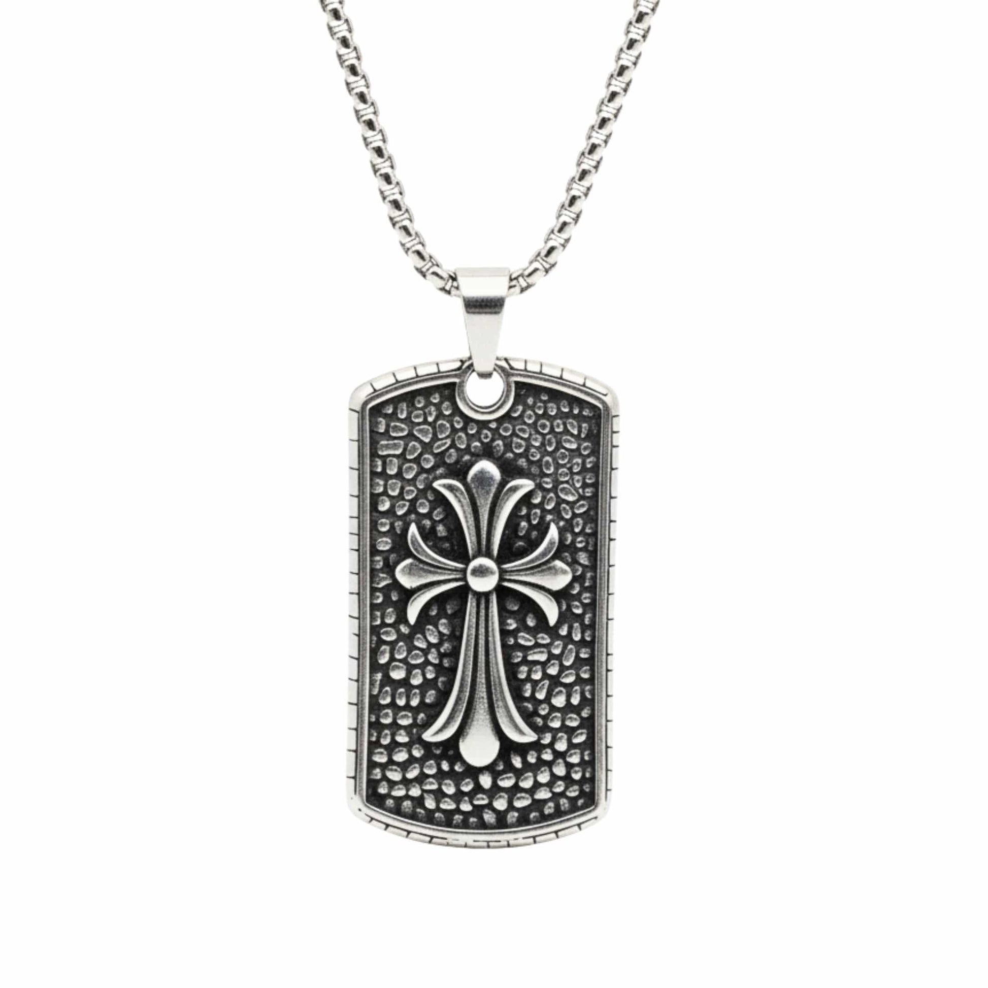 DIVINE FAITH - 31mm Titanium Steel Pendant with 24inch Round Box 4mm Chain for Men & Boys - THE MEN THING