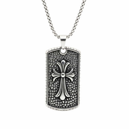 DIVINE FAITH - 31mm Titanium Steel Pendant with 24inch Round Box 4mm Chain for Men & Boys - THE MEN THING