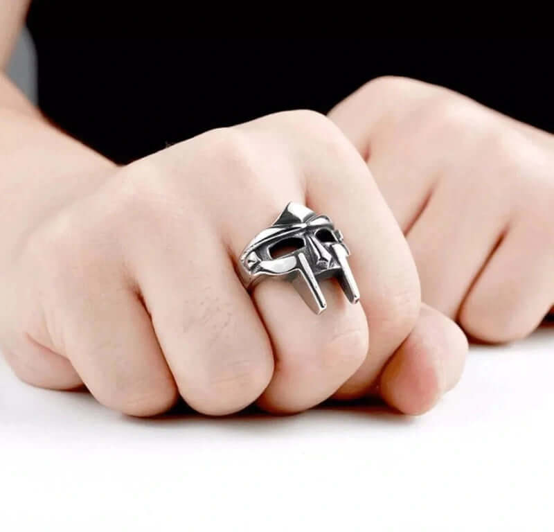 DOOM MASK - Pure Titanium Stainless Steel Ring Jewellery for Men - Size   17-21- 24 - THE MEN THING