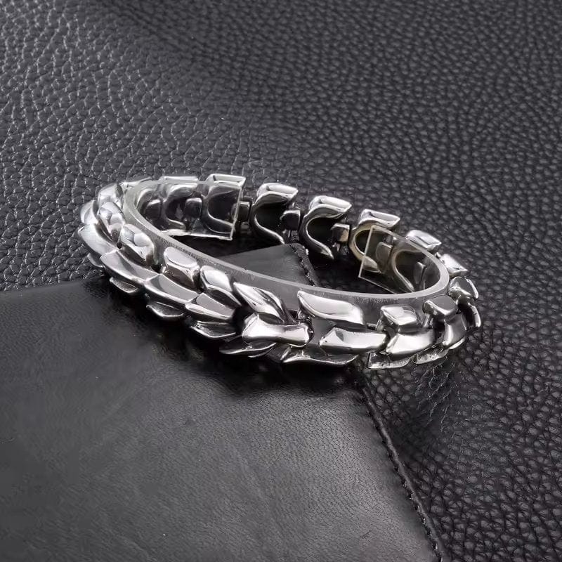 DRACO - 15mm Pure Titanium Steel Bracelet, Bracelet with hook buckle for Men & Boy (8inch) - THE MEN THING
