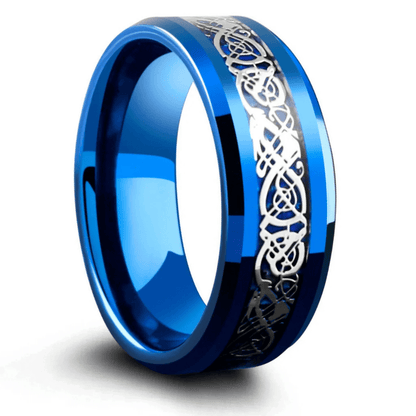DRACONIC BLUE - Titanium Steel Ring for Men and Boys (Size-22) - THE MEN THING