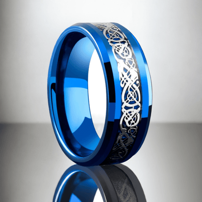 DRACONIC BLUE - Titanium Steel Ring for Men and Boys (Size-22) - THE MEN THING