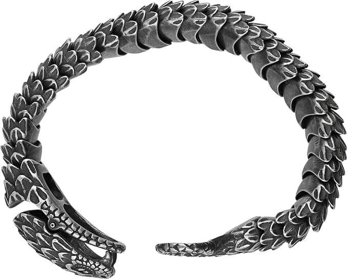 DRACONIS - 14mm Pure Titanium Steel Bracelet, Bracelet with hook buckle for Men & Boy (8inch) - THE MEN THING