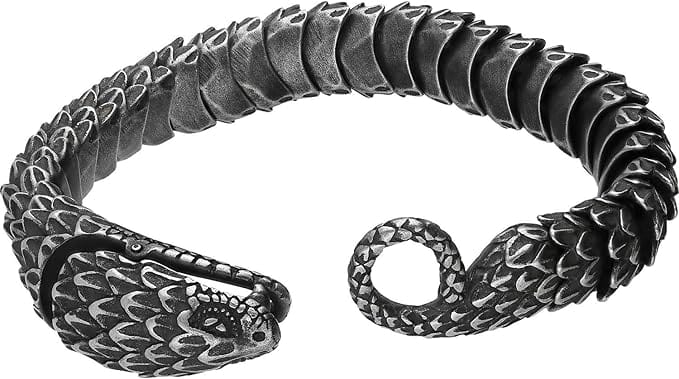DRACONIS - 14mm Pure Titanium Steel Bracelet, Bracelet with hook buckle for Men & Boy (8inch) - THE MEN THING