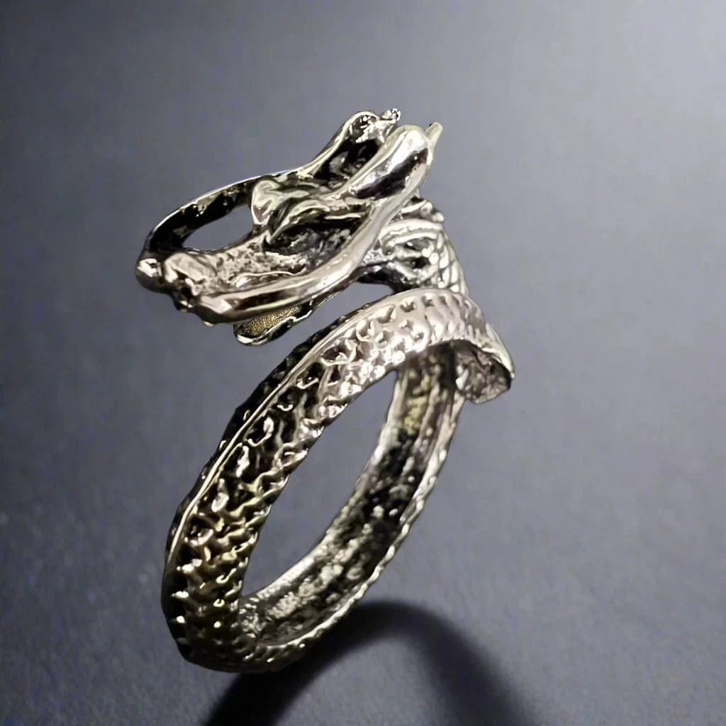 DRAGON-SPIRAL - Alloy Adjustable Vintage Ring for Men & Boys — Rings for Men | THE MEN THING
