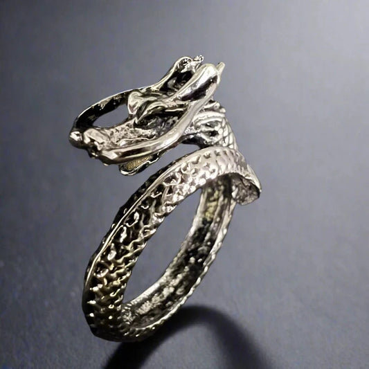 DRAGON-SPIRAL - Alloy Adjustable Vintage Ring for Men & Boys - THE MEN THING
