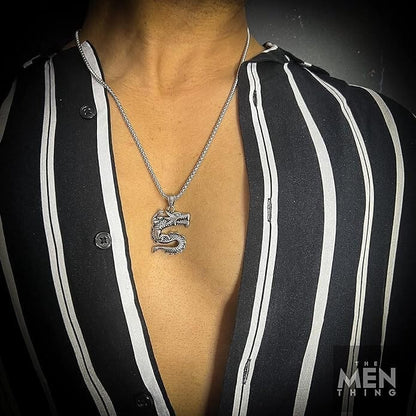 DRAGON WATCH  -  Pure Titanium Steel Pendant with 24inch Round Box Chain for Men & Boys - THE MEN THING