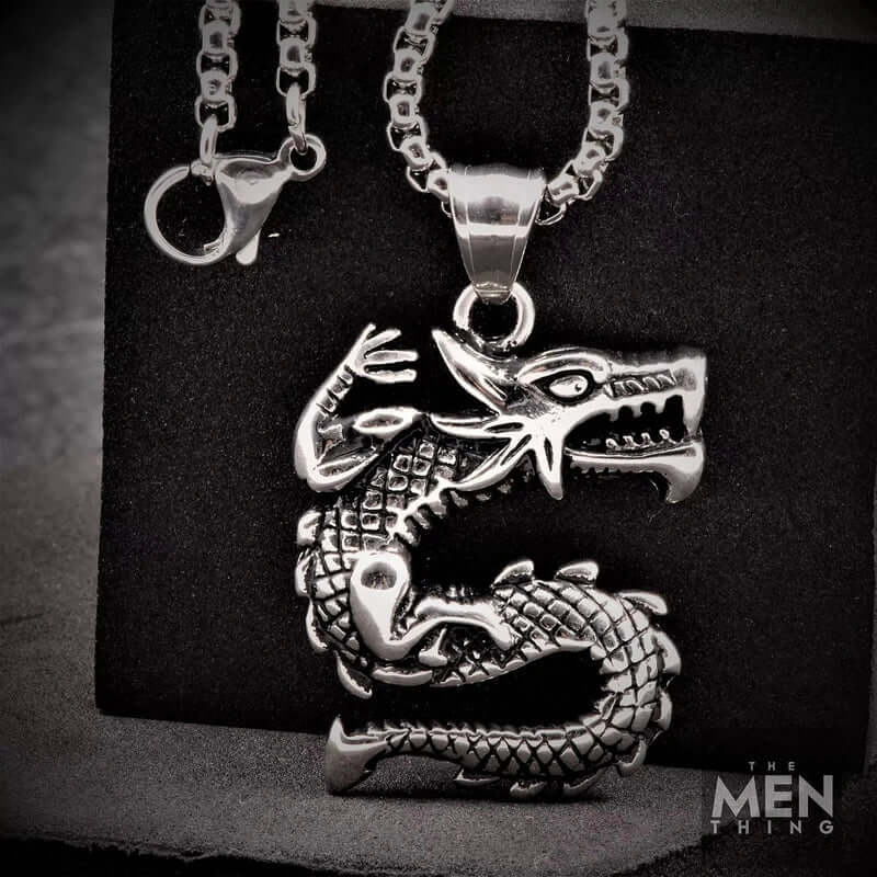 DRAGON WATCH  -  Pure Titanium Steel Pendant with 24inch Round Box Chain for Men & Boys - THE MEN THING