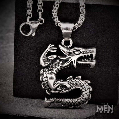 DRAGON WATCH  -  Pure Titanium Steel Pendant with 24inch Round Box Chain for Men & Boys - THE MEN THING