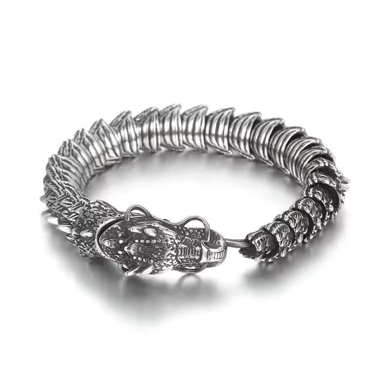DRAGONHOOP - 13mm Pure Titanium Steel Bracelet, Bracelet with hook buckle for Men & Boy (8inch) - THE MEN THING