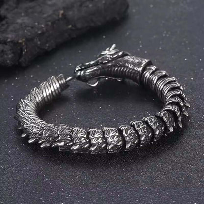 DRAGONHOOP - 13mm Pure Titanium Steel Bracelet, Bracelet with hook buckle for Men & Boy (8inch) - THE MEN THING