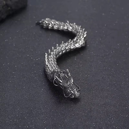 DRAGONHOOP - 13mm Pure Titanium Steel Bracelet, Bracelet with hook buckle for Men & Boy (8inch) - THE MEN THING