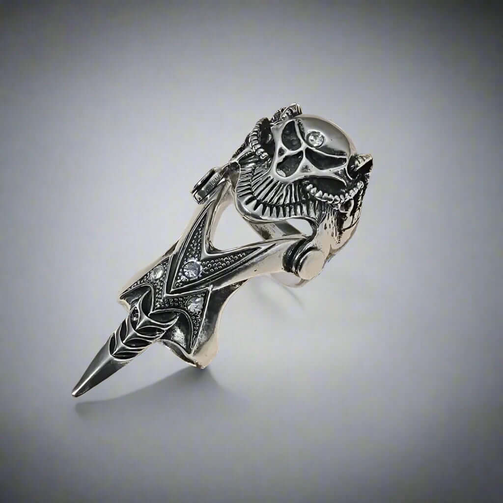 DRAGOWAR - Gothic Dragon Head Adjustable Knuckle Joint Full Finger Ring for Men & Boys - THE MEN THING