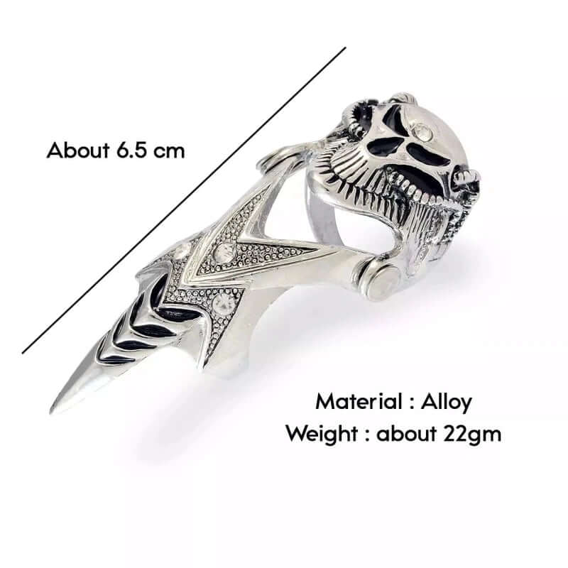DRAGOWAR - Gothic Dragon Head Adjustable Knuckle Joint Full Finger Ring for Men & Boys - THE MEN THING