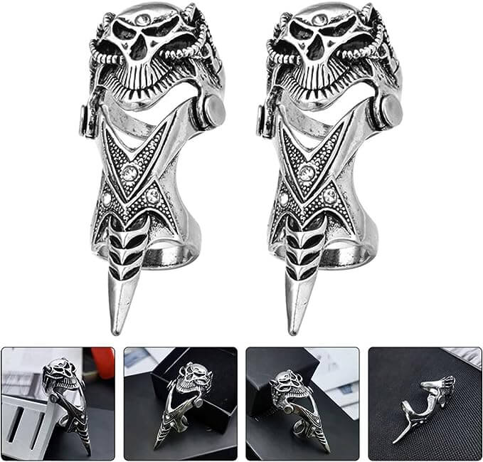 DRAGOWAR - Gothic Dragon Head Adjustable Knuckle Joint Full Finger Ring for Men & Boys - THE MEN THING