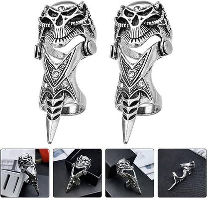DRAGOWAR - Gothic Dragon Head Adjustable Knuckle Joint Full Finger Ring for Men & Boys - THE MEN THING