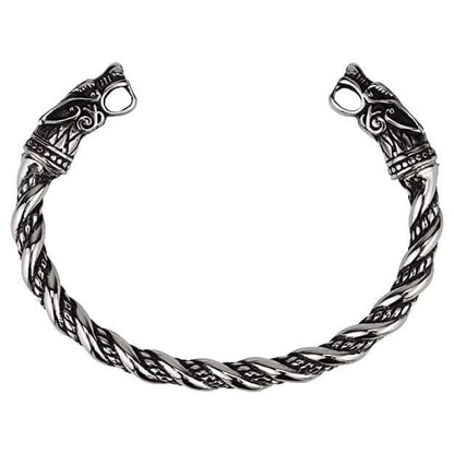 DRAGRONIX - Titanium Bracelet for Men - Norse God Odin Wolf Heads for Men & Boys — Steel Bracelets for Men | THE MEN THING