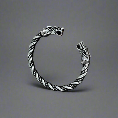 DRAGRONIX - Titanium Bracelet for Men - Norse God Odin Wolf Heads for Men & Boys — Steel Bracelets for Men | THE MEN THING