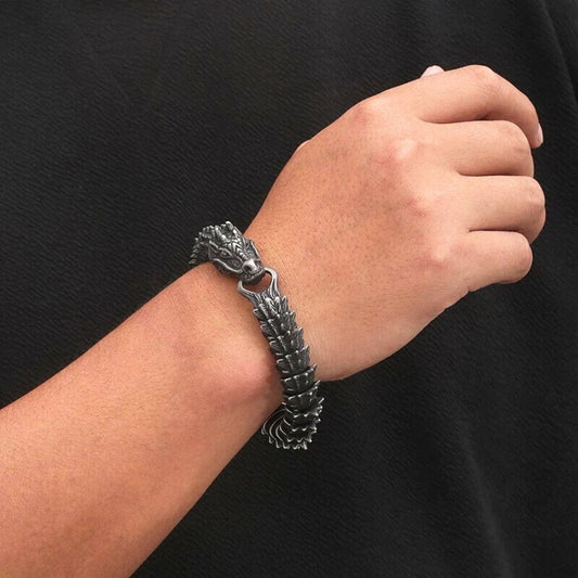 DRAKE - 14mm Pure Titanium Steel Bracelet, Bracelet with hook buckle for Men & Boy (8inch) - THE MEN THING