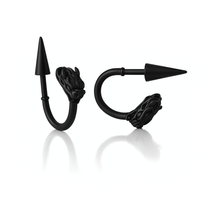 DRAKO BLACK - Pure Titanium Steel Arrow Stud Earrings for Men & Boys (2pcs) - THE MEN THING