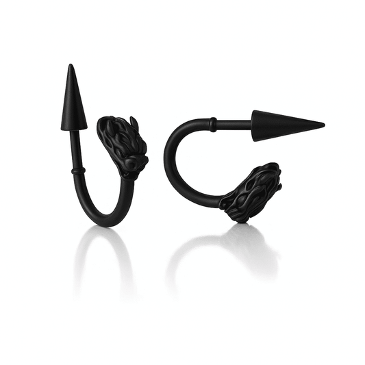 DRAKO BLACK - Pure Titanium Steel Arrow Stud Earrings for Men & Boys (2pcs) - THE MEN THING