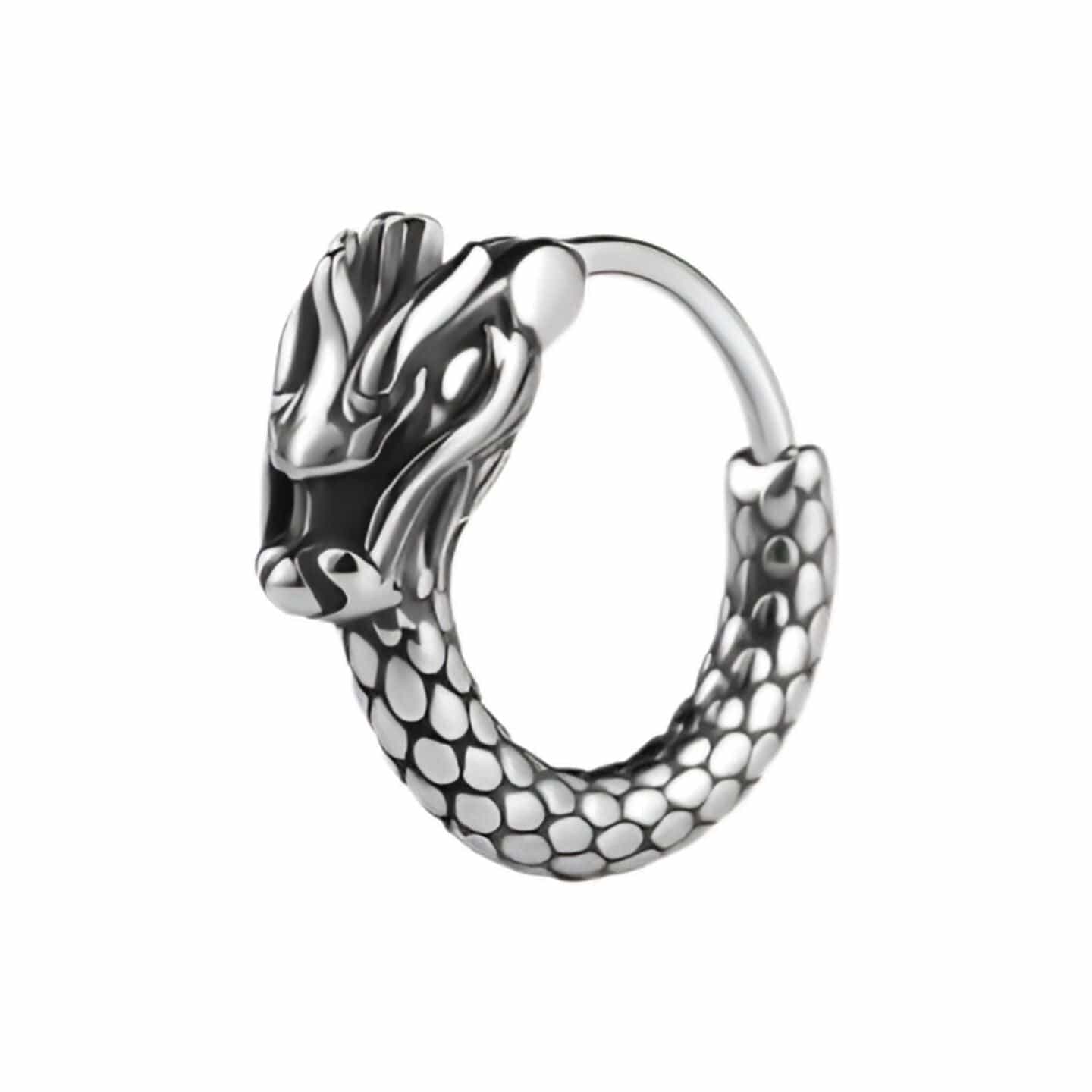 DRAKONOS  - Titanium Steel Hoop Earrings for Men & Boys (2 Pcs) - THE MEN THING