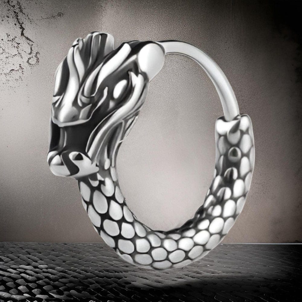 DRAKONOS  - Titanium Steel Hoop Earrings for Men & Boys (2 Pcs) - THE MEN THING