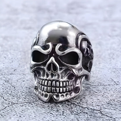 DRAUGR SKULL RING - Pure Stainless Steel Men’s Steel-Plated Ring – Statement Luxury Jewelry (Size : 17-22-28) - THE MEN THING