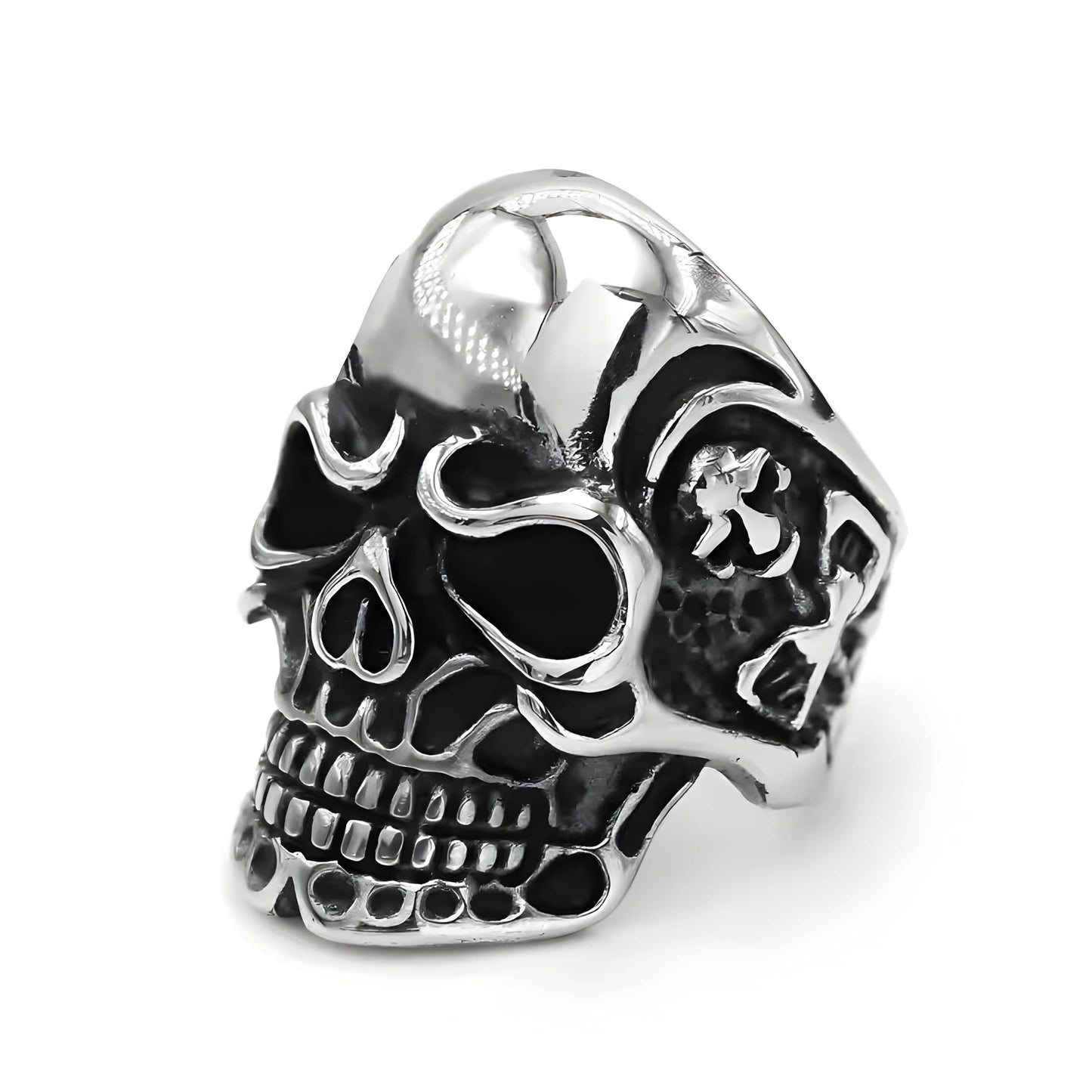 DRAUGR SKULL RING - Pure Stainless Steel Men’s Steel-Plated Ring – Statement Luxury Jewelry (Size : 17-22-28) - THE MEN THING