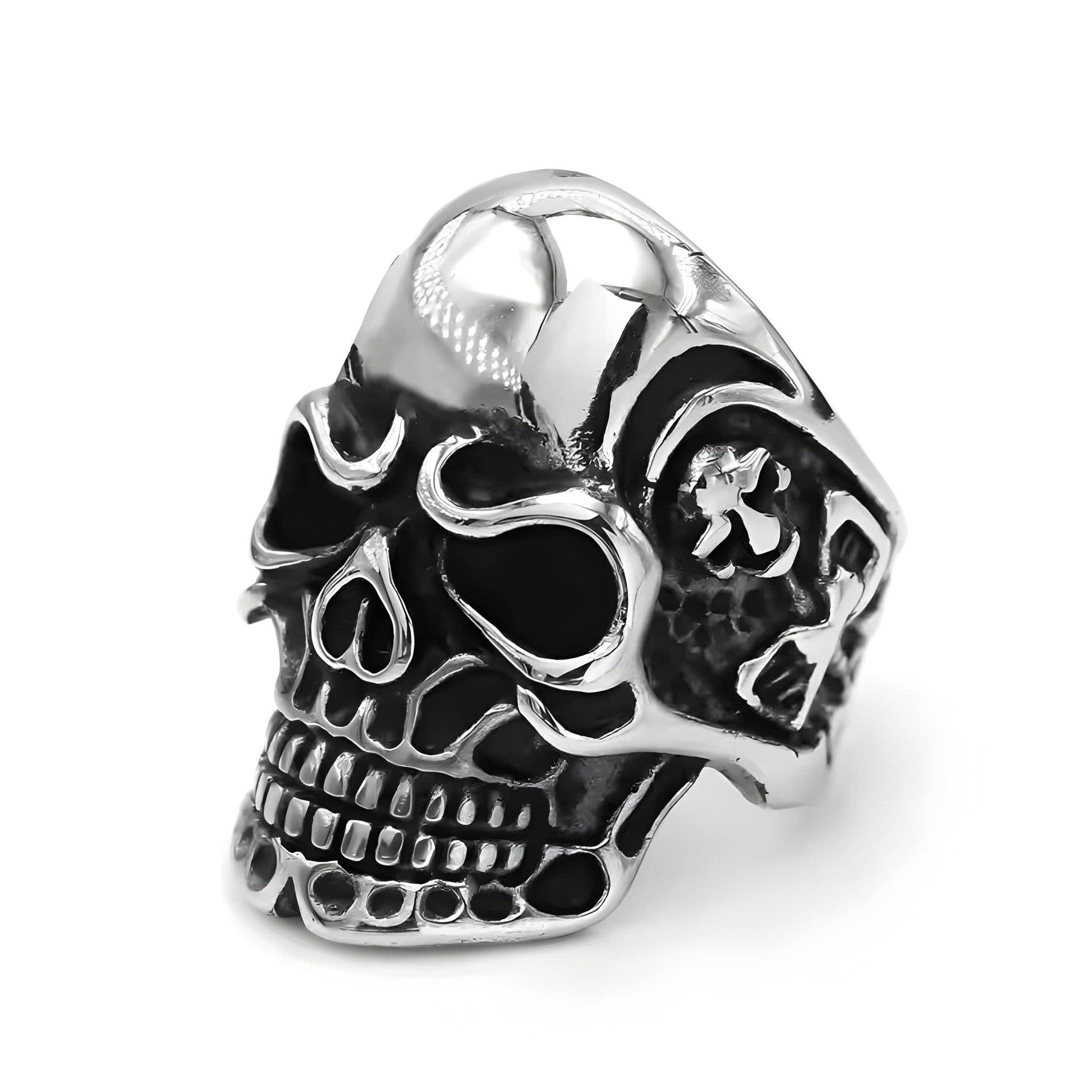 DRAUGR SKULL RING - Pure Stainless Steel Men’s Steel-Plated Ring – Statement Luxury Jewelry (Size : 17-22-28) - THE MEN THING
