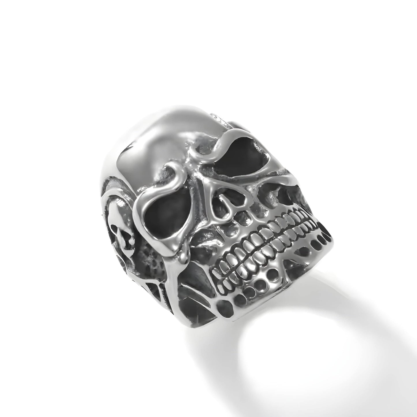 DRAUGR SKULL RING - Pure Stainless Steel Men’s Steel-Plated Ring – Statement Luxury Jewelry (Size : 17-22-28) - THE MEN THING