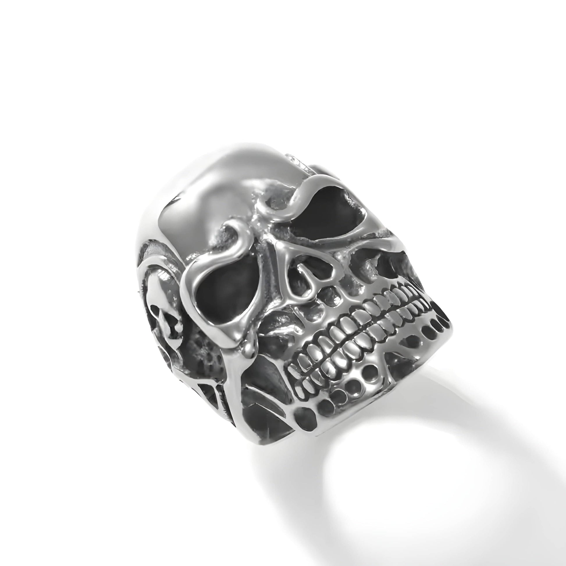 DRAUGR SKULL RING - Pure Stainless Steel Men’s Steel-Plated Ring – Statement Luxury Jewelry (Size : 17-22-28) - THE MEN THING